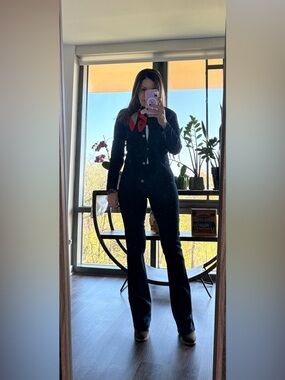 Sasch Dark Indigo Denim Set with White Logo Label (Jacket M- Pants S)